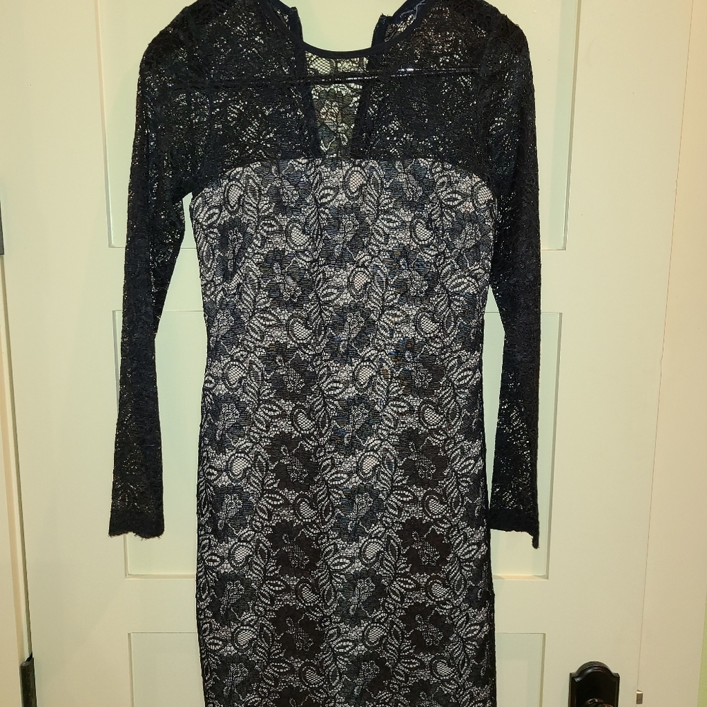 French Connection Black lace cocktail dress